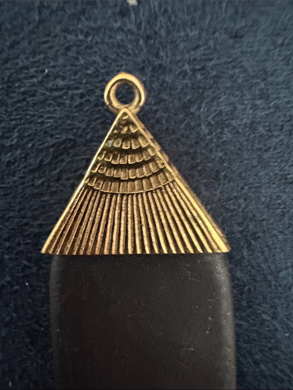 Wedgwood Gold and Black Egyptian Obelisk Pendant - Picture 5 of 8